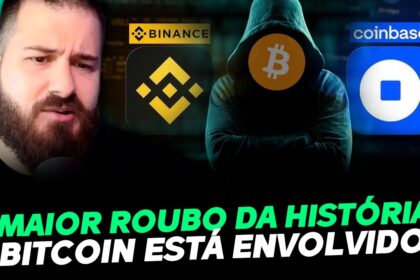 Logotipo da Binance com símbolo de alerta vermelho e cadeado quebrado representando o maior roubo cripto de US$ 6,3 bi