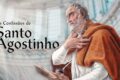 Santo Agostinho escreve "A Cidade de Deus" enquanto Roma arde ao fundo, simbolizando liderança em crise