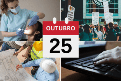 Trabalhador verificando local de votação para exercer direito no segundo turno das eleições 2024