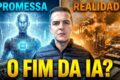 Escada de carreira quebrada com robô de IA substituindo trabalhadores juniores