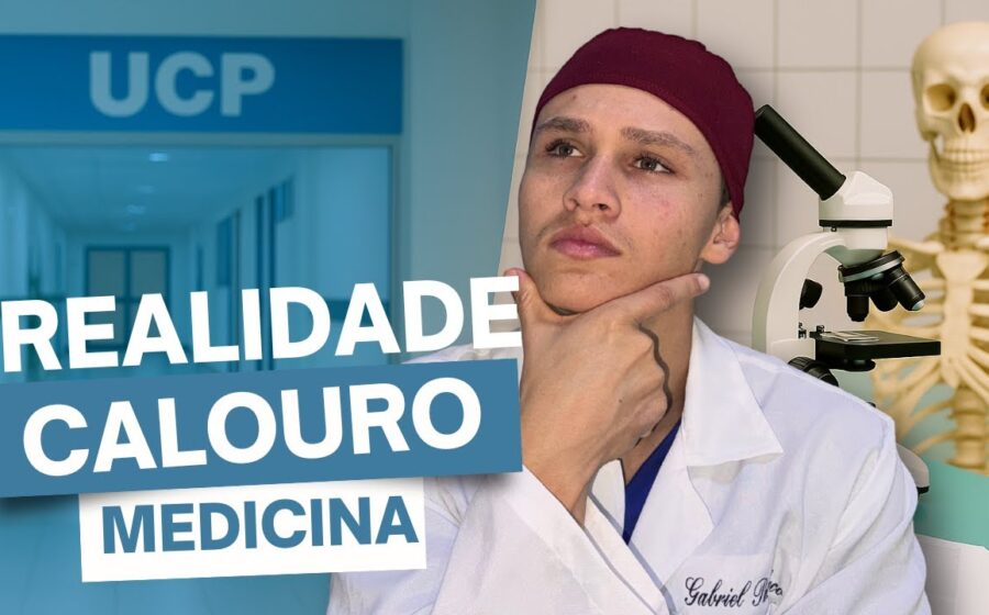 Calouro de medicina na USP Ribeirão Preto caminhando pelo campus rezando o terço