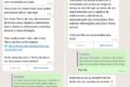 Tela de smartphone mostrando WhatsApp com transcrição de áudio ativada e mensagem de voz convertida em texto