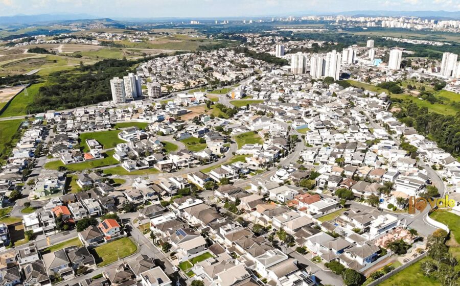 Vista aérea do Parque Una São José dos Campos, bairro planejado de 560 mil m² ao lado do Jardim Aquarius