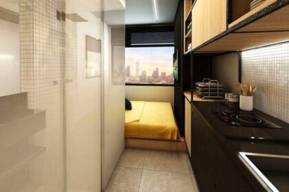 Microapartamento moderno em São Paulo com decoração otimizada para short stay e alta ocupação