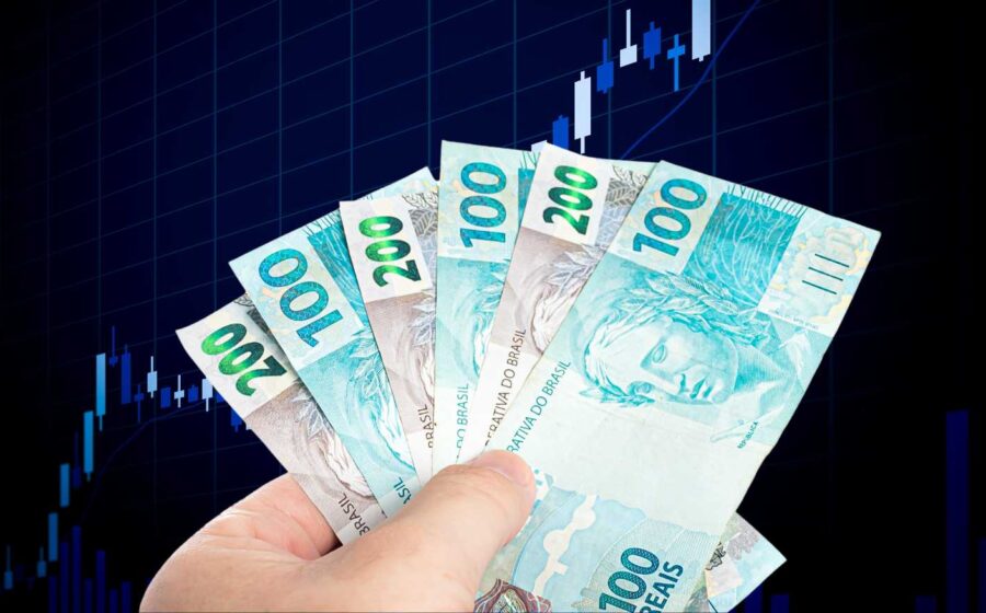 Ilustração de planejamento financeiro familiar com gráfico de crescimento patrimonial e ícone de proteção