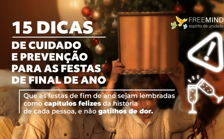 Calendário de outubro com ferramentas de reforma e decorações natalinas ao fundo