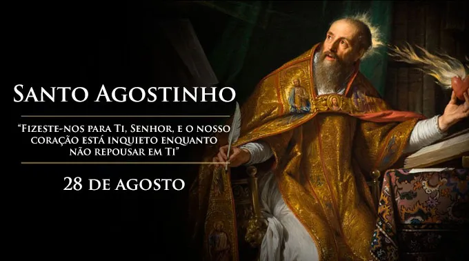 Santo Agostinho escreve "A Cidade de Deus" enquanto Roma arde ao fundo, simbolizando esperança em tempos de divisão política