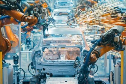 Carros elétricos chineses em concessionária brasileira simbolizando transformação da indústria automotiva nacional