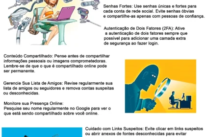 Pais monitorando smartphone de criança com ícones de redes sociais e símbolo legal da Lei 15.211/2025 sobre controle parental obrigatório