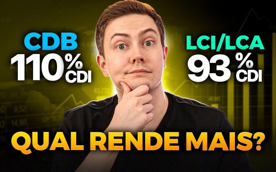 Gráfico comparativo LCI 93% CDI vs CDB mostra diferença de rendimento em 6 anos