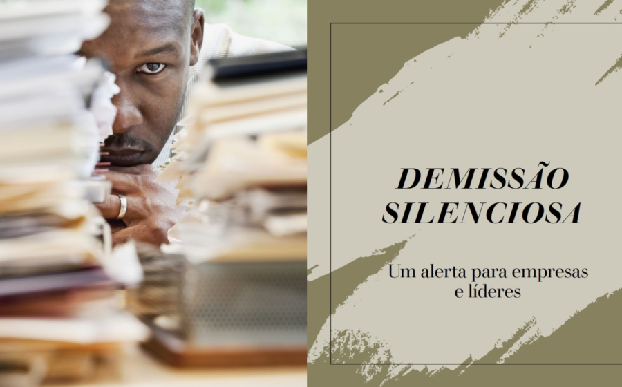 Funcionário talentoso em silêncio pensativo enquanto gestor não percebe sinais de desengajamento