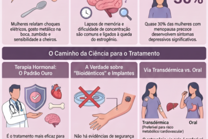 Dez mulheres diversas sorrindo juntas, simbolizando quebra do tabu da menopausa