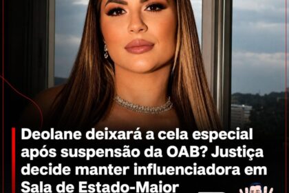 Deolane Bezerra em tribunal com logotipo da OAB-SP e documentos jurídicos sobre anulação de suspensão