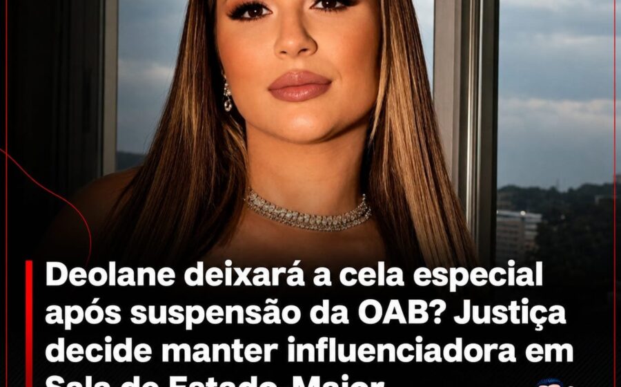 Deolane Bezerra em tribunal com logotipo da OAB-SP e documentos jurídicos sobre anulação de suspensão