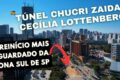 Obra na Avenida Chucri Zaidan com desvio de pedestres e sinalização na Zona Sul de São Paulo