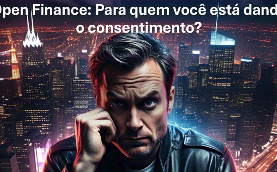 Ilustração de Open Finance: fluxo de dados bancários seguros entre empresas e instituições financeiras
