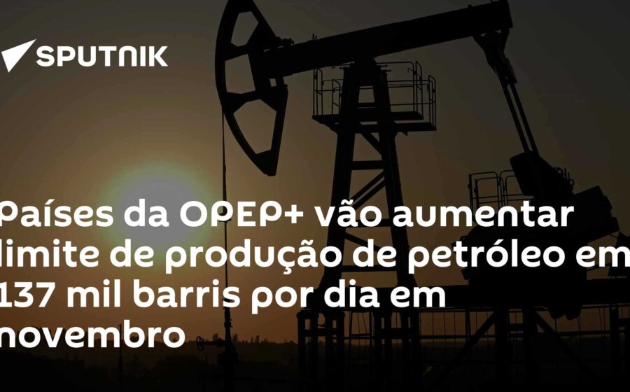 Ministros da Opep+ em reunião decidindo manter cotas de produção de petróleo para novembro