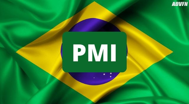 Gráfico mostra PMI de Serviços do Brasil caindo para 49,2 pontos em setembro, indicando contração