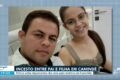 Viatura policial à noite em frente a casa em Novo Mundo MT após pai atirar na filha