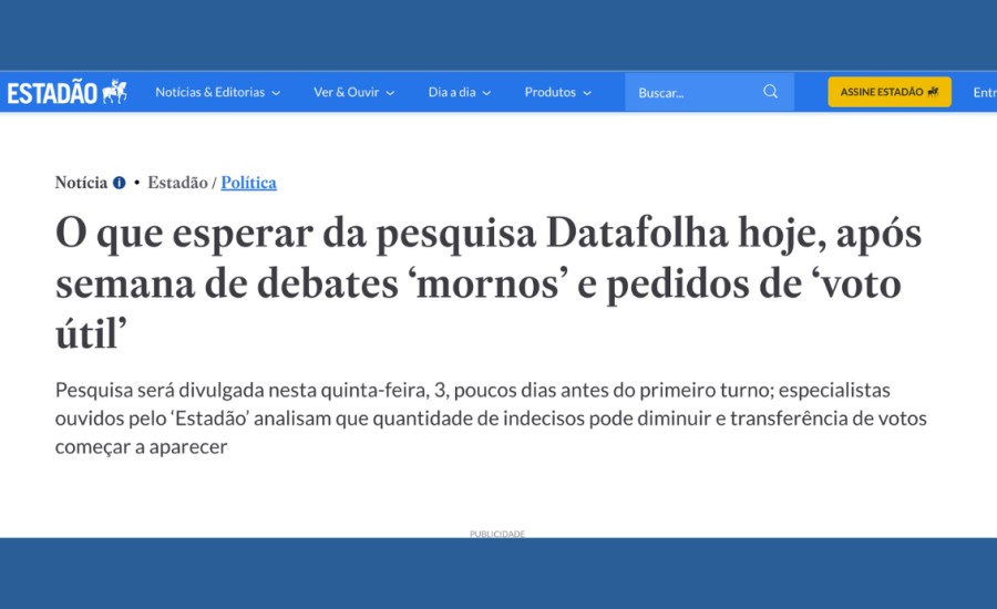 Gráfico de pesquisas eleitorais Quaest e Datafolha pós-debate presidencial Brasil 2024
