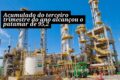 Refinaria da Petrobras operando em alta capacidade com tanques e torres de destilação industriais