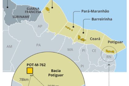 Plataforma de perfuração da Petrobras no poço Morpho na Margem Equatorial costa do Amapá