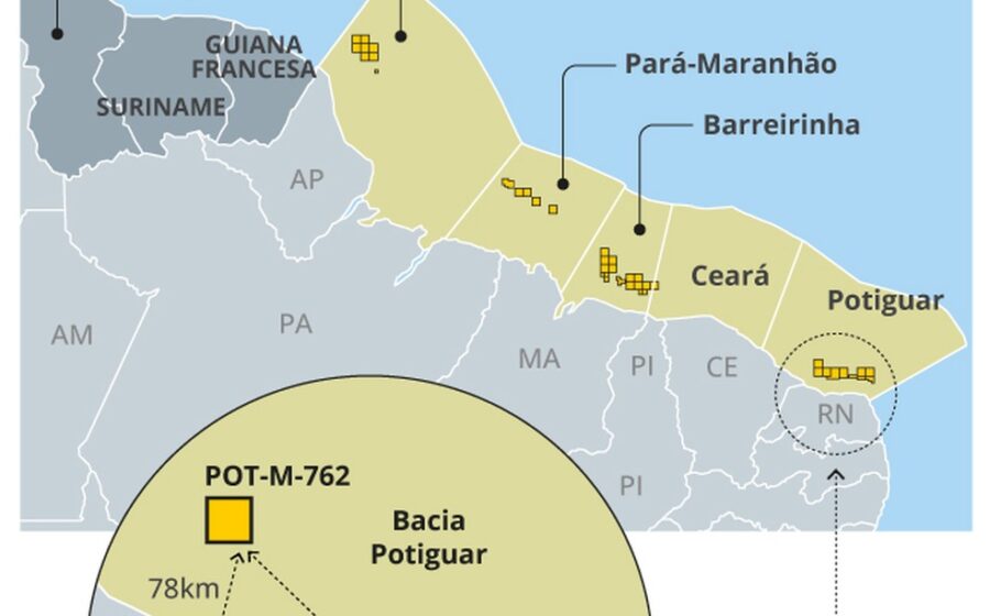 Plataforma de perfuração da Petrobras no poço Morpho na Margem Equatorial costa do Amapá