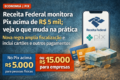 Ilustração do programa PixMEI: celular com transferência de R$ 5 mil para MEI e calendário marcando 2027