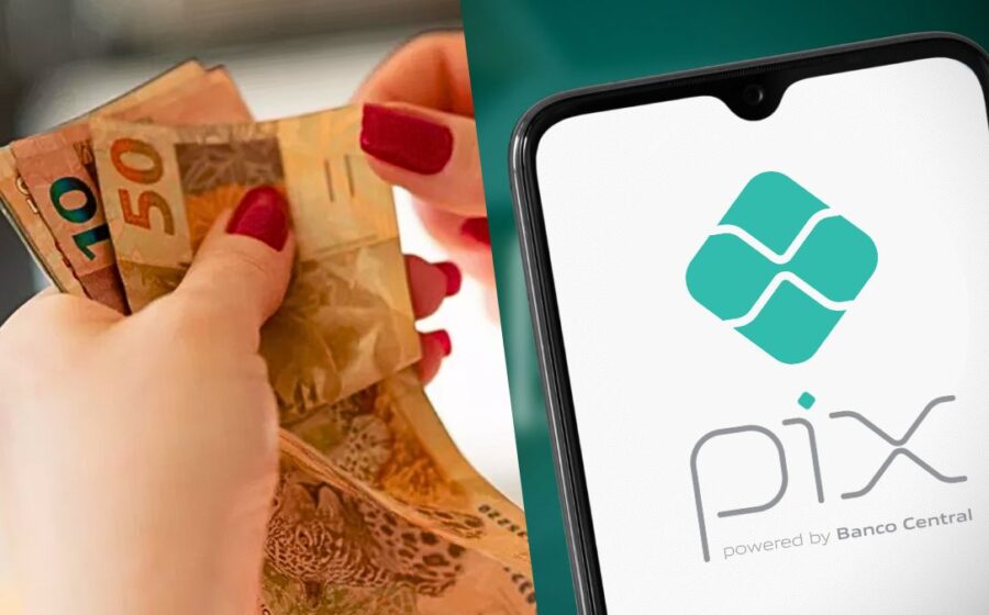 Microempreendedor individual trabalhando com equipamentos novos, símbolo Pix e texto R$ 5 mil fundo perdido