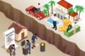 Contraste entre consumo de luxo (viagens, eletrônicos) e casa própria inalcançável, representando pobreza de luxo no Brasil
