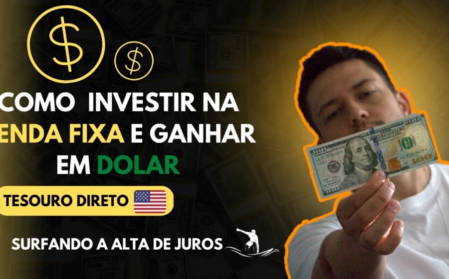 Gráfico comparando juros EUA vs Brasil com bandeiras e setas de câmbio