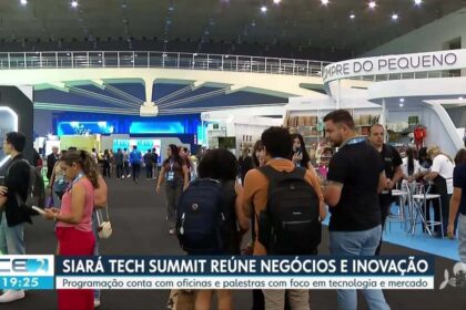 Centro de Eventos do Ceará sediando Siará Tech Summit 2026 com público tecnológico