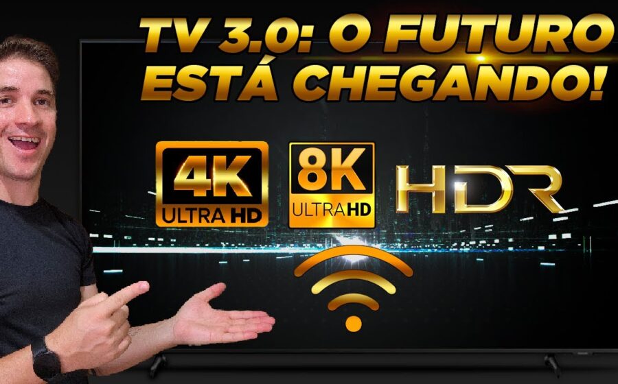 Logotipo da EBC sobre fundo de transmissão digital simbolizando investimento de R$ 23 mi em TV 3.0