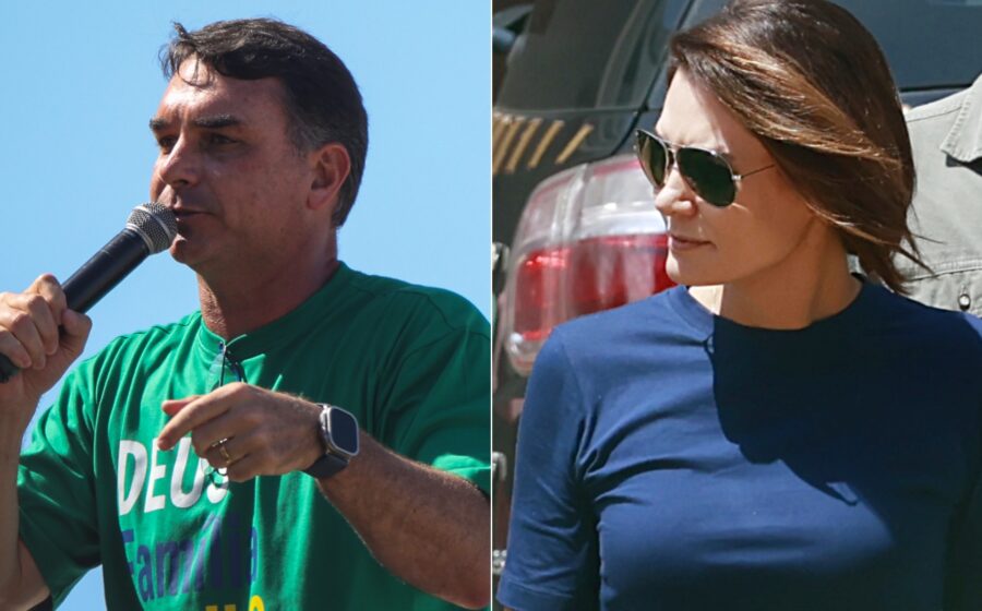 Fernanda Bolsonaro vestindo conjunto Bo.Bô de R$ 3.396 ao votar no segundo turno 2026