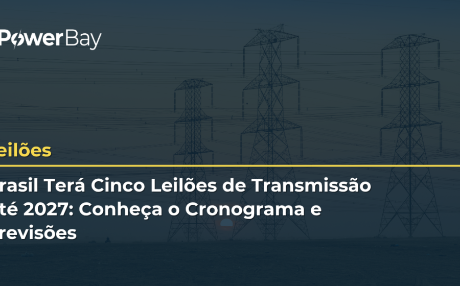 Leilão de transmissão de energia na B3 com tela mostrando investimentos de R$ 50 bilhões para 2027