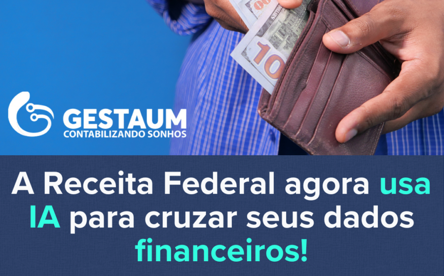 Inteligência artificial analisando dados fiscais e financeiros da Receita Federal brasileira