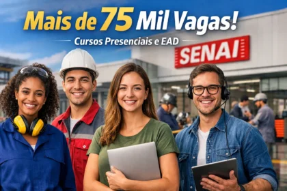 Estudantes diversos em sala de aula moderna aprendendo habilidades profissionais em cursos gratuitos da Prefeitura do Recife
