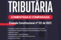 Ilustração da Constituição brasileira blindada com escudo representando reforma tributária protegida por cláusulas pétreas
