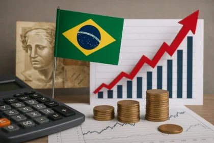 Gráfico dual: renda crescente vs. espaço fiscal colapsando no Brasil 2026