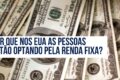 Gráfico comparativo de rendimentos: título americano 4% versus brasileiro 12% com bandeiras EUA e Brasil