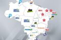 Mapa do Brasil colorido mostrando resultados do 2º turno das eleições municipais em 51 cidades