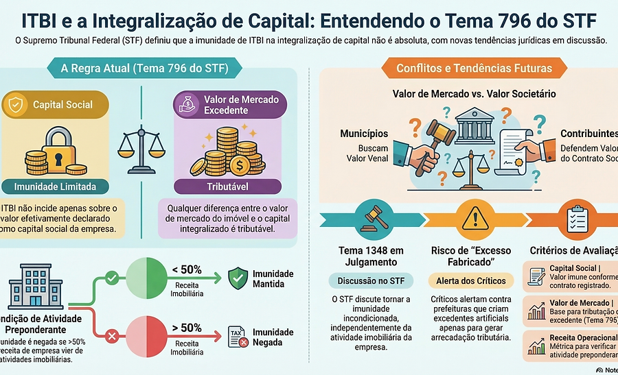 Supremo Tribunal Federal decide imunidade ITBI para imobiliárias na integralização de capital