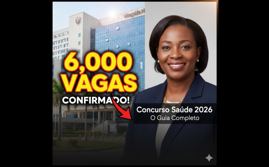 Profissionais de saúde em hospital com gráfico de crescimento de empregos 2026
