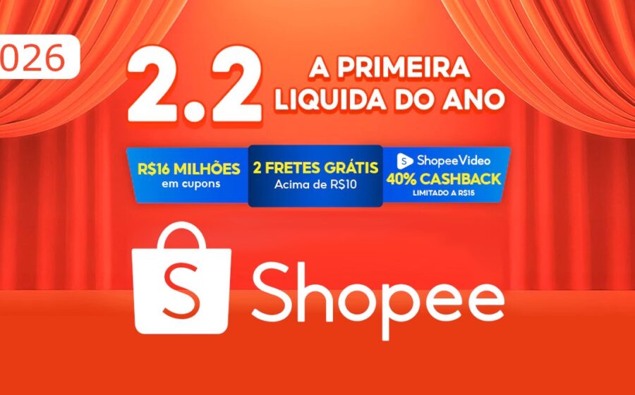 Logo Shopee com setas apontando para bandeiras da Argentina e México simbolizando exportação gratuita para PMEs brasileiras