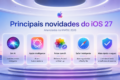 iPhone exibindo interface da Siri AI em português com iOS 27.2