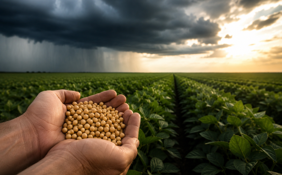 Plantação de soja no Brasil sob alerta de El Niño forte para safra 2026/27 com risco de perda de 18 milhões de toneladas