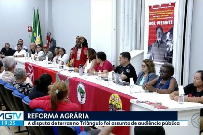 Logotipo da TV Integração e g1 Triângulo Mineiro com ícone de transmissão ao vivo em tela de smartphone