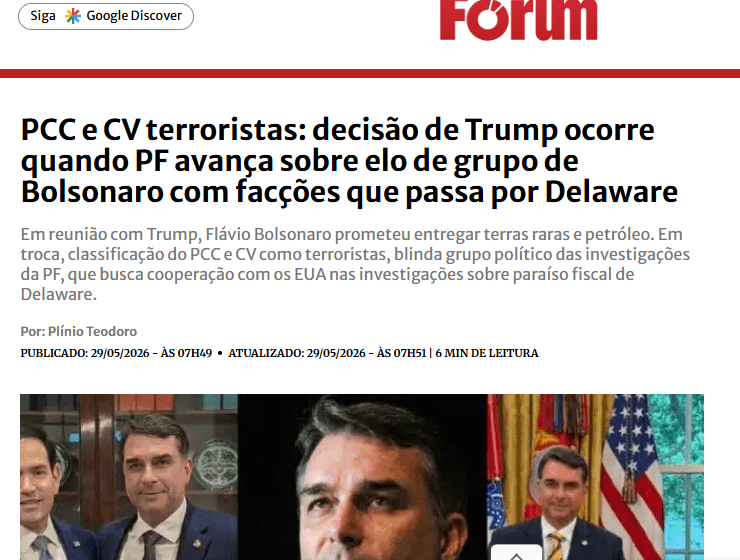 Flávio Bolsonaro e Donald Trump apertando as mãos em reunião oficial na Casa Branca