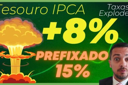 Gráfico de rendimento do Tesouro Direto mostrando taxas próximas a 15,3% ao ano em títulos prefixados longos