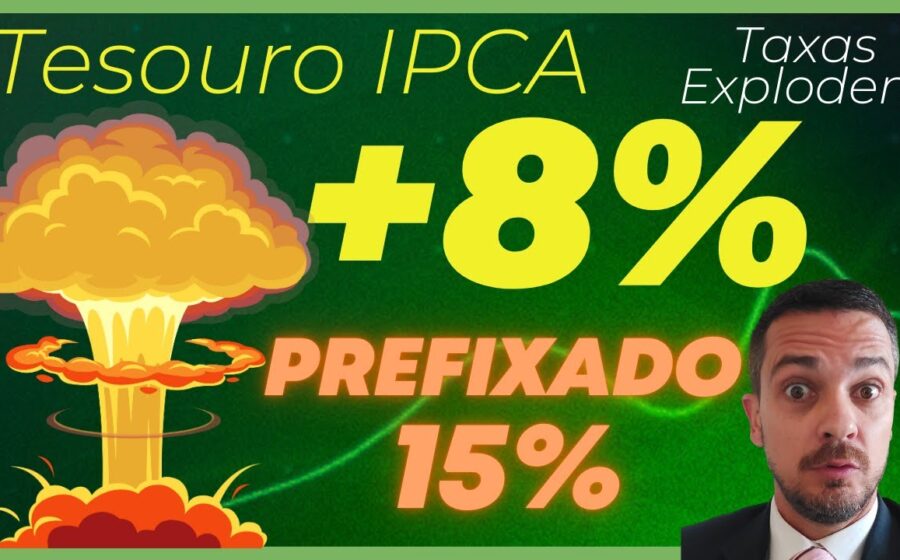 Gráfico de rendimento do Tesouro Direto mostrando taxas próximas a 15,3% ao ano em títulos prefixados longos